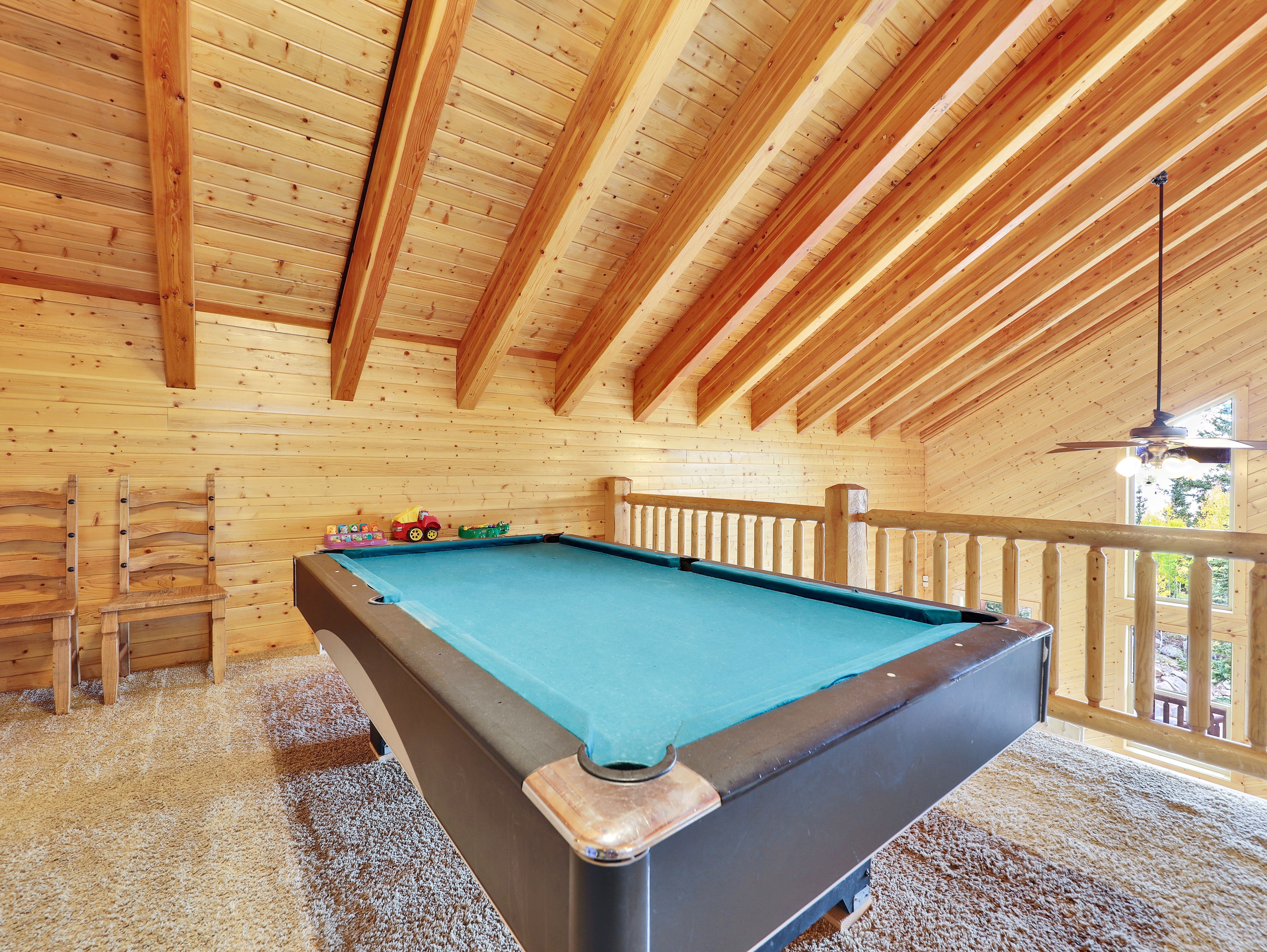 Game loft with pool table